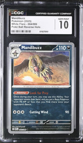 🔥 Mandibuzz Pokémon White Flare 064 PokéBall GRADE 10! FAST SHIP SHOOT OFFER💨