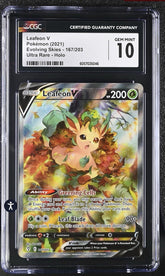 ‼️Leafeon V Pokémon (2021) Evolving Skies - 167/203 Ultra Rare~ GRADE 10💨
