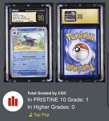 💙 Tirtouga MasterBall #022 Black Bolt GRADE 10 PRISTINE GOLD LABEL TOP POP!💨