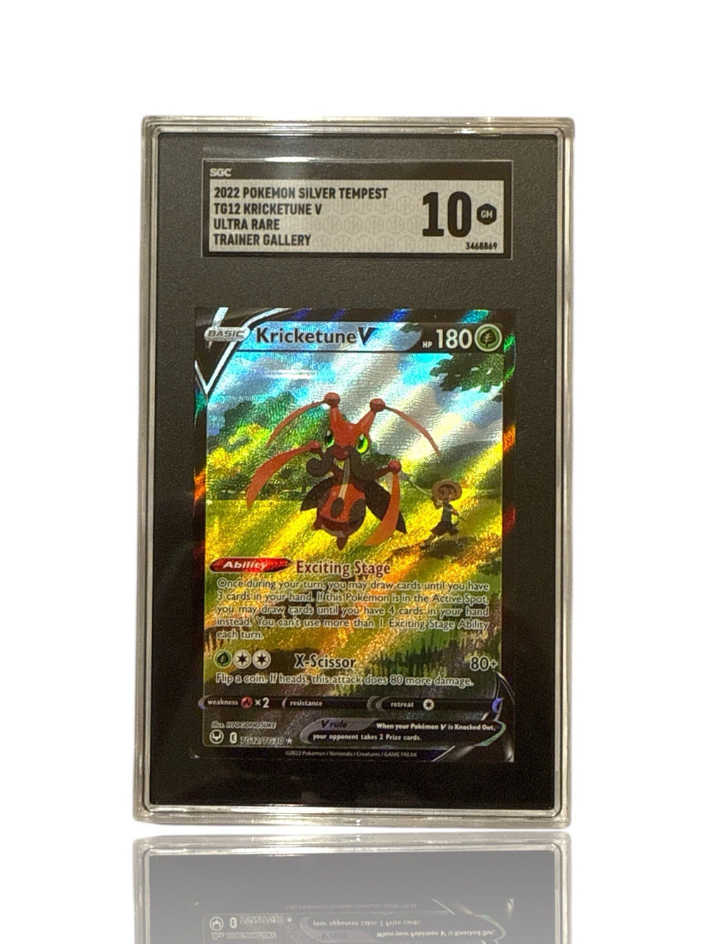 ‼️Pokemon Kricketune V TG12/TG30: Silver Tempest Trainer GRADE 10~SHOOT OFFER!💨