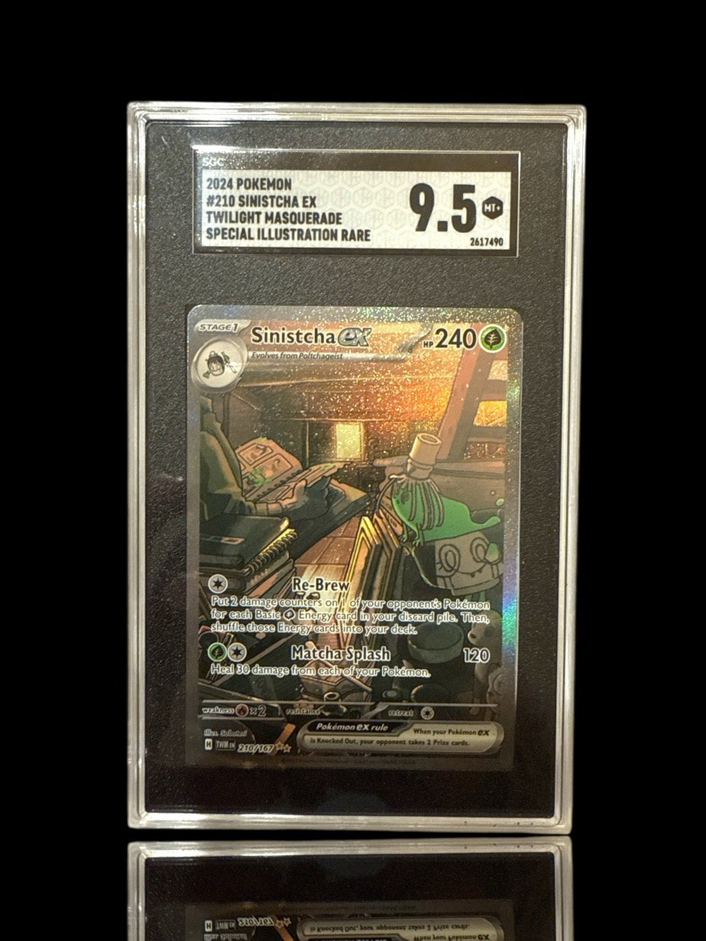 ‼️Sinistcha ex 210/167 Sv06: Twilight Masquerade Holo~GRADE 9.5💨SHIPS SAME DAY!