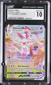 ‼️Sylveon VMAX (Alternate Art Secret) 212/203: Evolving Skies Holo GRADE 10!💨