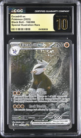 ‼️Excadrill ex Pokemon 168 Black Bolt~GRADE 10 PRISTINE GOLD LABEL LOW TOP POP💨