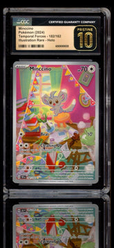 ‼️ Minccino 182/162 Temporal Forces GRADE 10 PRISTINE GOLD LABEL TOP POP 2!💨