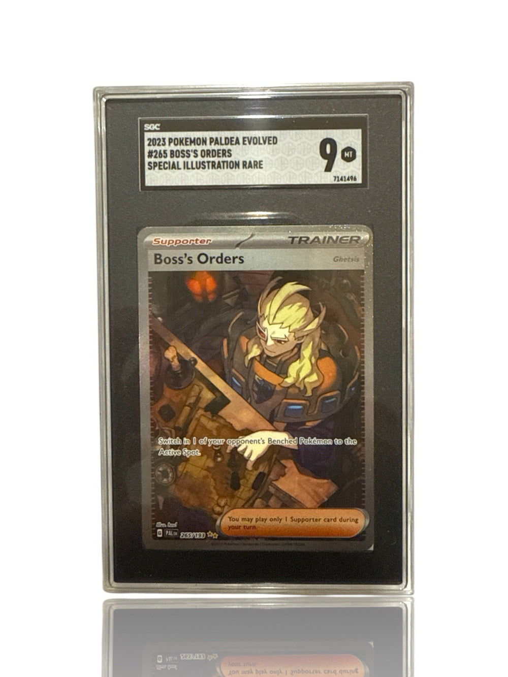 ‼️Pokemon Boss's Orders 265/193: Paldea Evolved Holo GRADE 9~ SAME DAY SHIP!💨