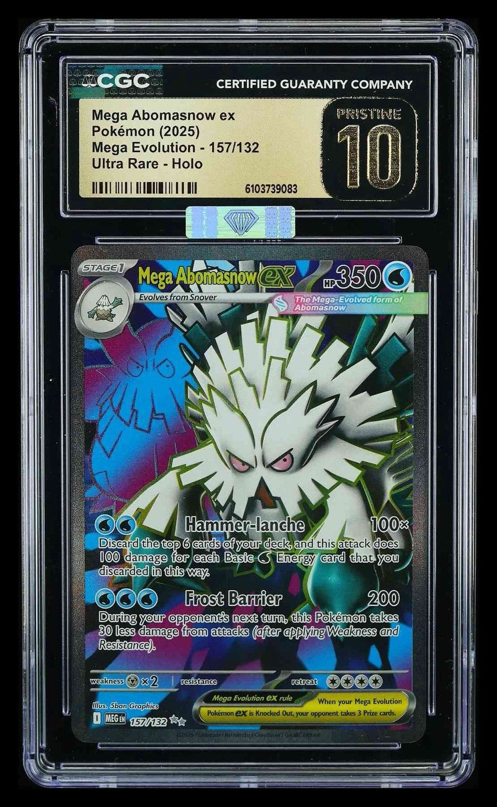 ⚠️Mega Abomasnow ex #157 Pokemon Mega Evolution~PRISTINE 10~SILVER DIAMOND MBA💎