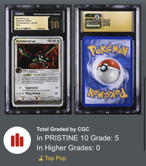 🚨 Pokemon Aerodactyl ex EX Sandstorm Holo~ PRISTINE 10 GOLD LABEL TOP POP 5!💨