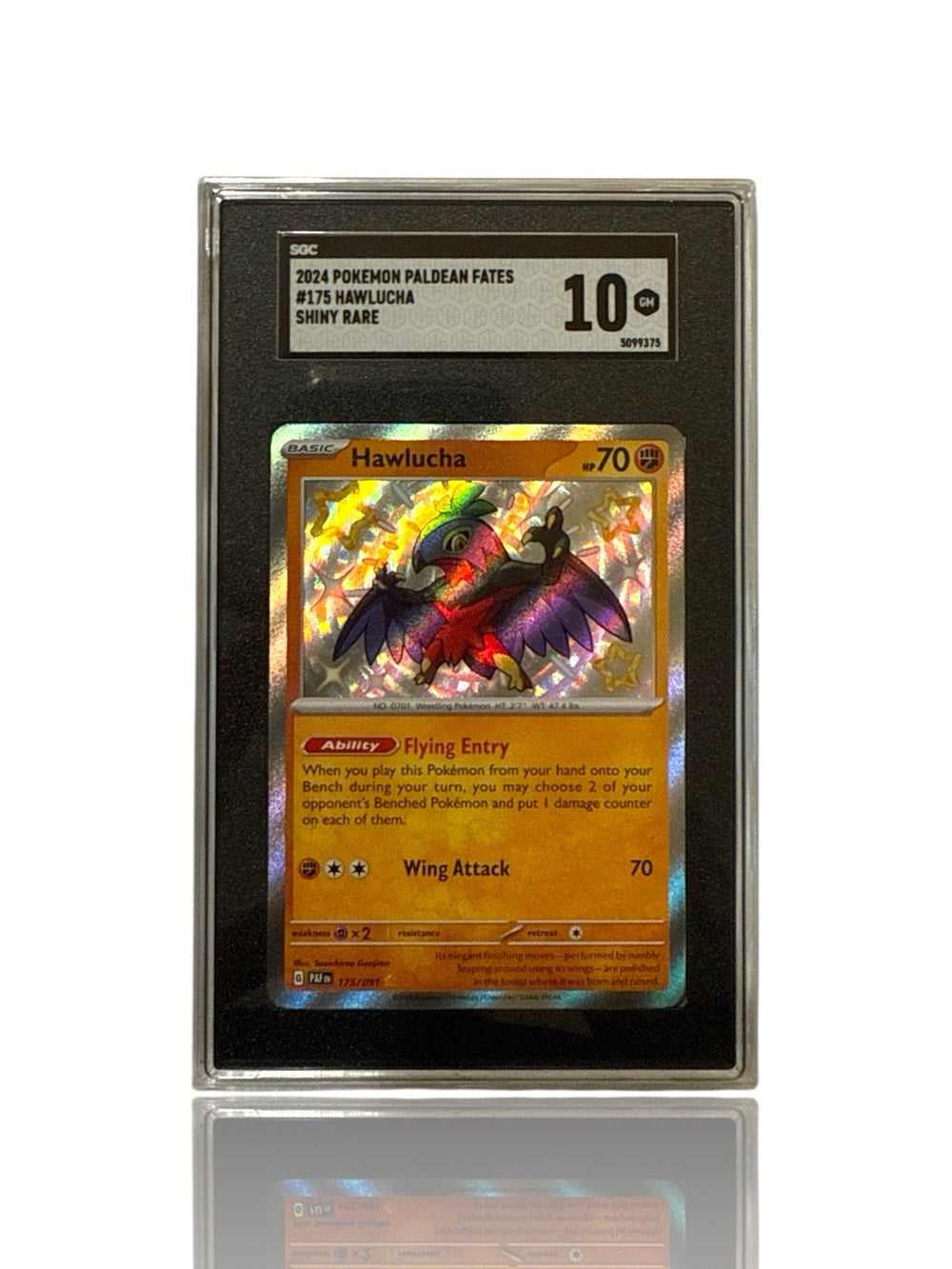 ‼️Pokemon Hawlucha 175/091: Paldean Fates Holo GRADE 10~FAST SHIP~SHOOT OFFER💨