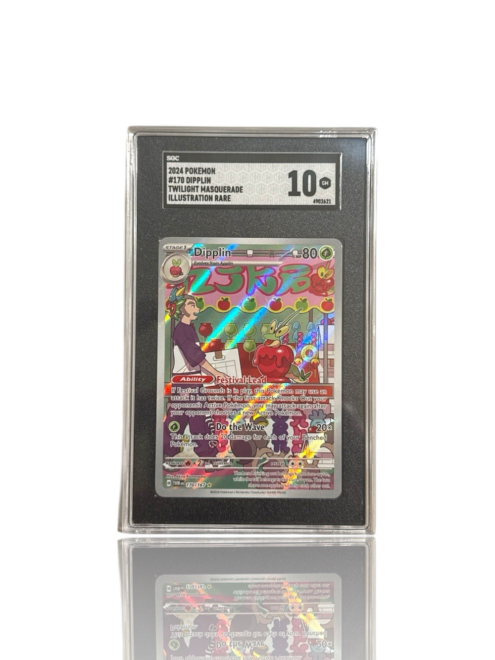 ‼️Pokemon Dipplin #170 Twilight Masquerade Holo GRADE 10~FAST SHIP~HSOOT OFFER💨