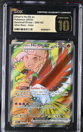 ‼️Ethan's Ho-Oh ex 209/182~ Destined Rivals Holo GRADE 10 PRISTINE GOLD LABEL💨