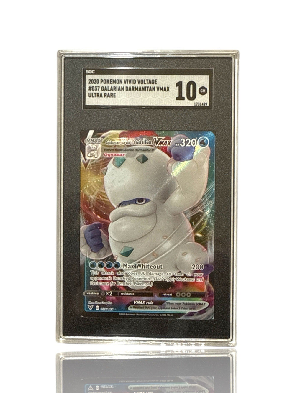 ‼️Pokemon Galarian Darmanitan VMAX 037/185: Vivid Voltage Holo GRADE 10!💨