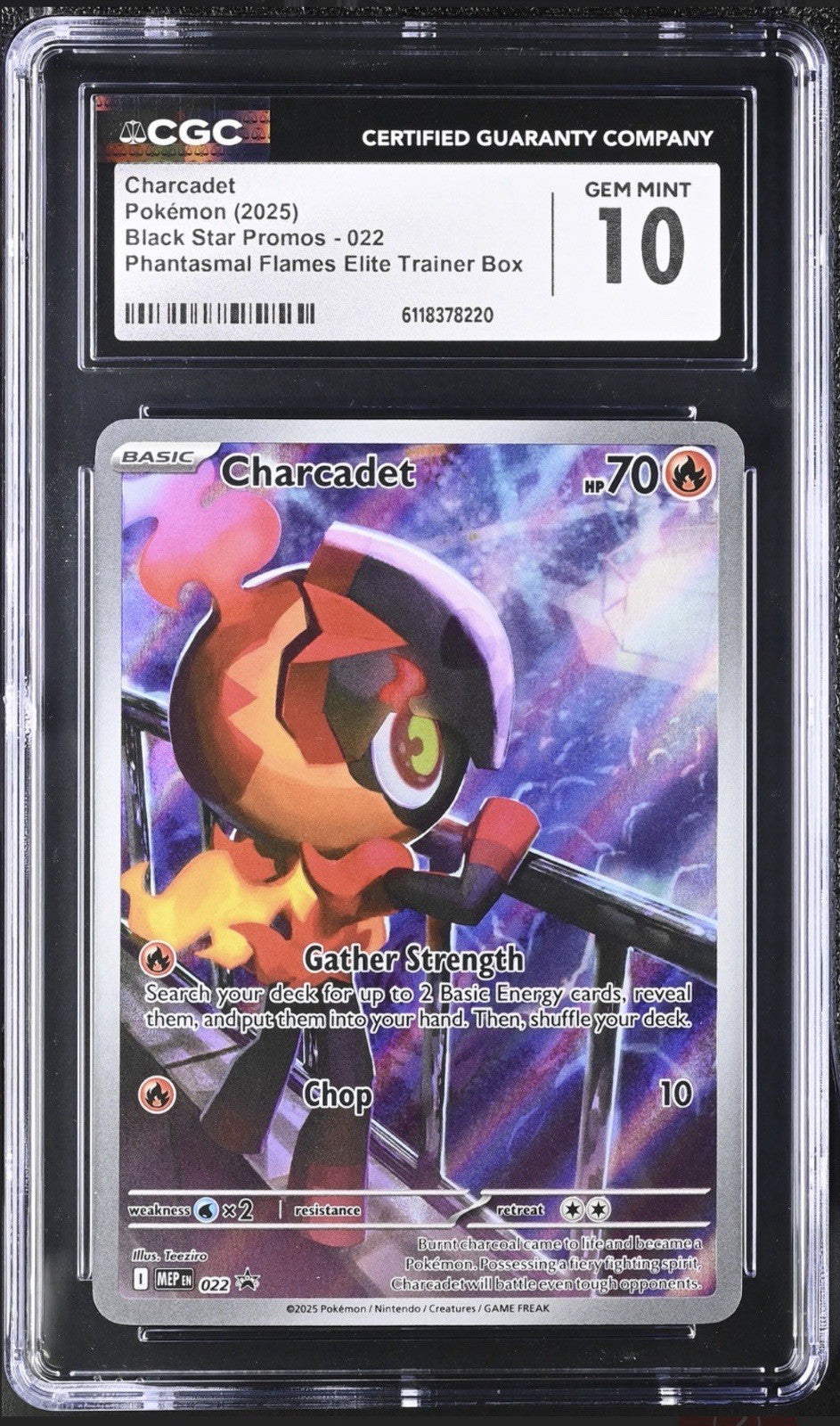 🔥 Charcadet 022 Mega Evolution Promo Holo GRADE 10! SAME DAY SHIP~SHOOT OFFER💨