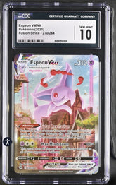 ‼️Espeon VMAX Pokémon (2021) Fusion Strike - 270/264~ GRADE 10! SHIPS SAME DAY💨