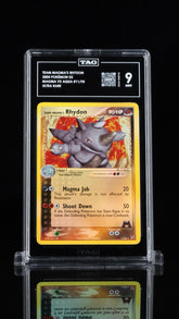 ‼️TEAM MAGMA'S RHYDON 2004 POKÉMON EX MAGMA VS AQUA #11 ULTRA RARE~TAG GRADE 9💨
