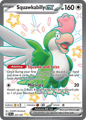‼️Pokemon Squawkabilly ex #223~Paldean Fates Holo GRADE 10~FAST SHIP~SHOOT OFFER