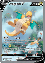 ‼️Pokemon Dragonite V #192 Evolving Skies Holo GRADE 10 PRISTINE~GOLD LABEL💨