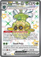 ‼️Pokemon Forretress ex 212/091: Paldean Fates GRADE 10~FAST SHIP~SHOOT OFFER!💨