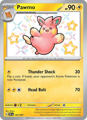 ‼️Pokemon Pawmo 143/091: Paldean Fates BABY SHINY GRADE 10! SAME DAY SHIP!💨