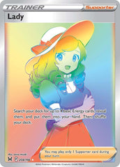 ‼️Lady (Secret) 208/196 Swsh11: Lost Origin Holo GRADE 9! SHIPS SAME DAY!💨