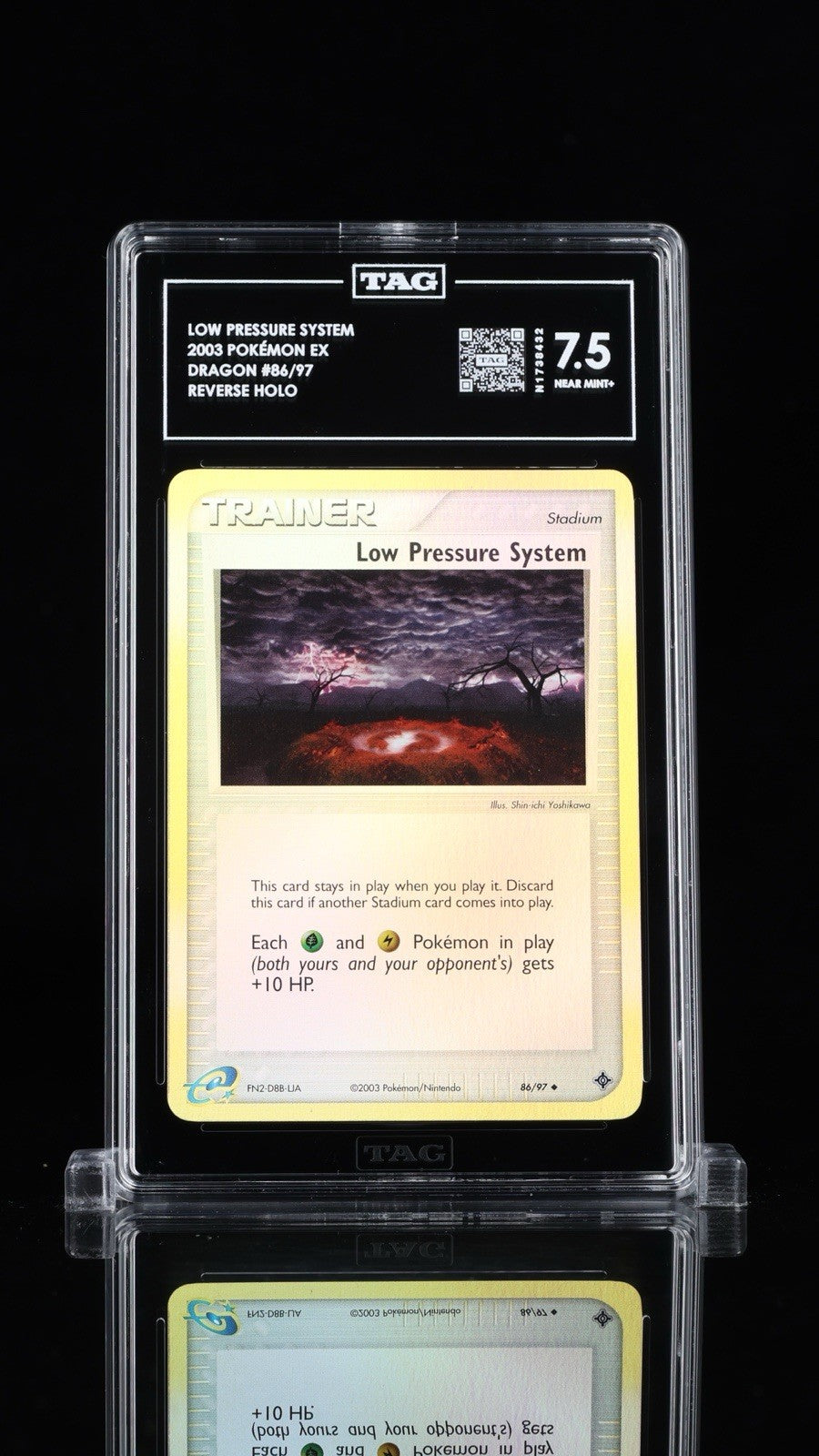 🚨Low Pressure System 86/97 Dragon Reverse Holo~ TAG GRADE 7.5! SAME DAY SHIP💨