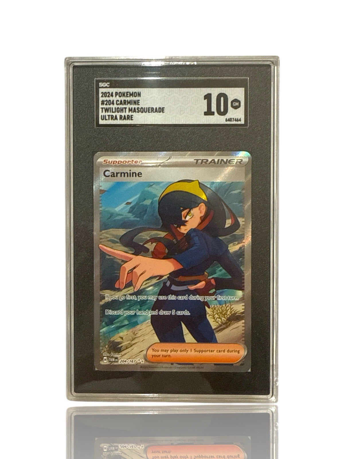 ‼️Carmine 204/167: Twilight Masquerade Holo GRADE 10! FAST SHIP!💨