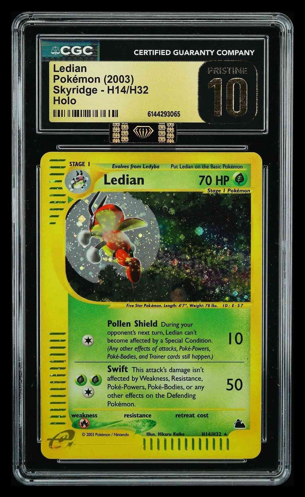 ⚠️ Ledian H14 Skyridge Holo~ PRISTINE 10 GOLD LABEL BLACK DIAMOND MBA POP 1💎