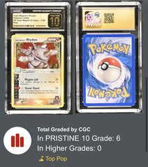 ‼️Team Magma's Rhydon #11 Magma vs Aqua Holo PRISTINE 10 GOLD LABEL TOP POP 6!💨