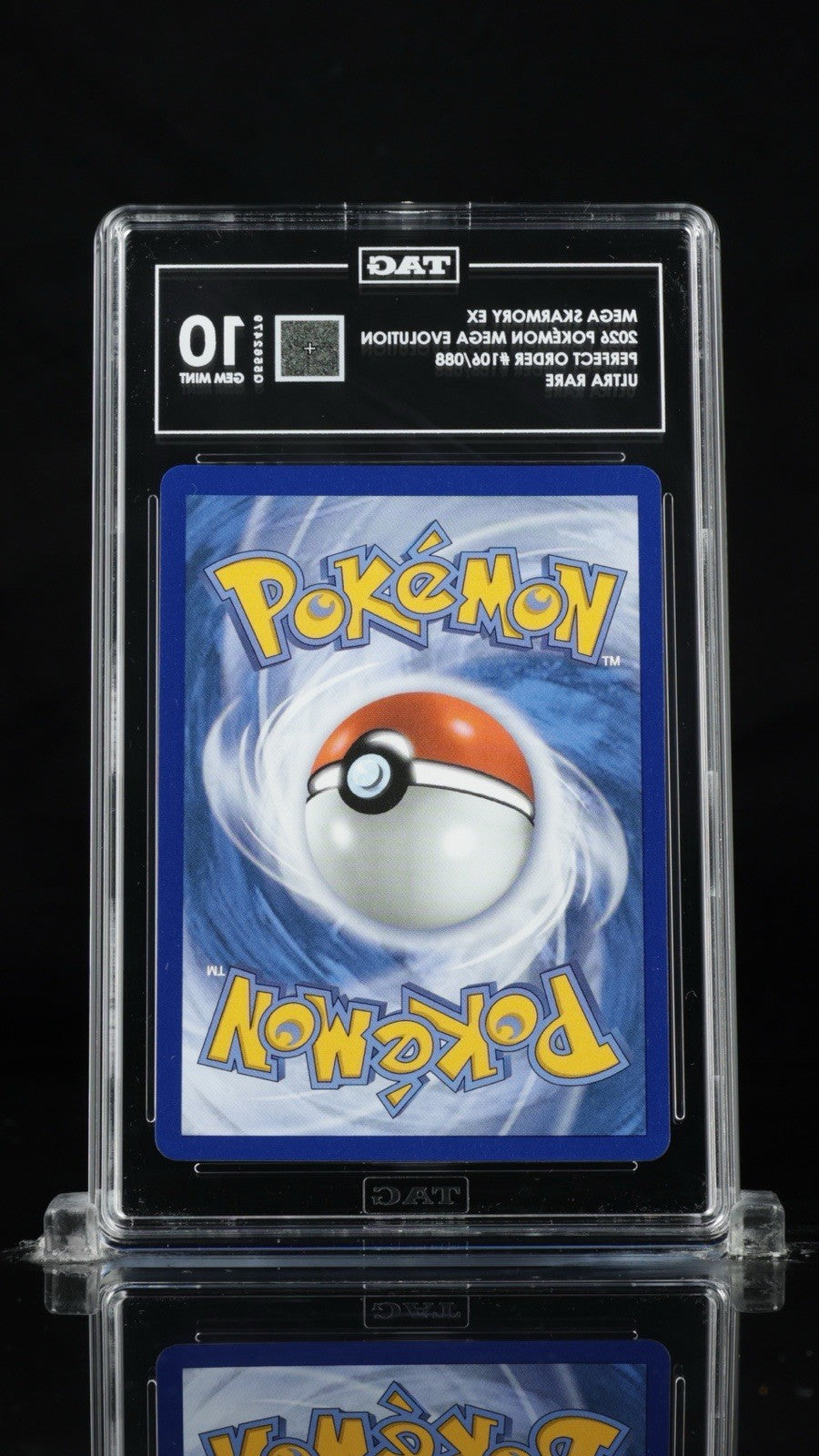 💎 Mega Skarmory ex 106 Pokemon Perfect Order Holo TAG GRADE 10 TOP RANKED!💨