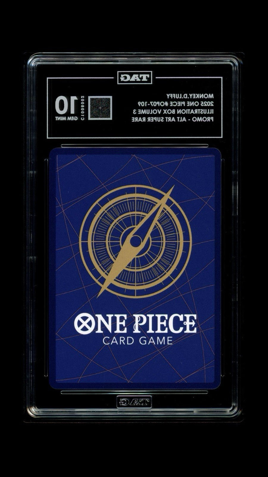 🔥 Monkey.D.Luffy Illustration Box 3 OP07-109 One Piece Promo TAG GRADE 10!💨