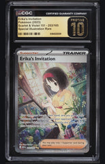 ⚠️ Erika's Invitation #203 Scarlet & Violet 151~PRISTINE 10 GOLD LABEL TOP POP💨