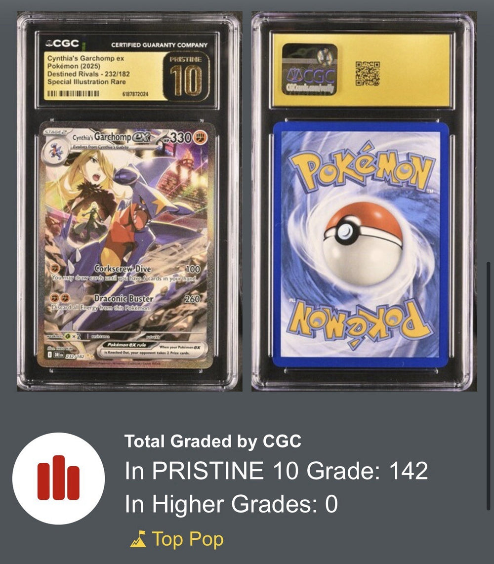 ⚠️ Cynthia's Garchomp ex #232 Destined Rivals~PRISTINE 10 GOLD LABEL TOP POP!💨