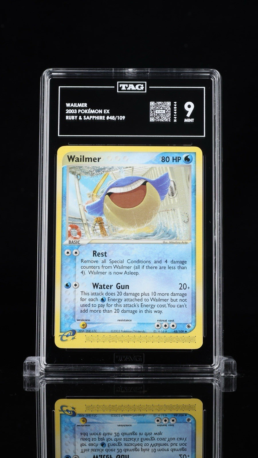 🚨 Pokemon - Wailmer - Ruby & Sapphire 48/109~ TAG GRADE 9~ SHOOT OFFER!💨