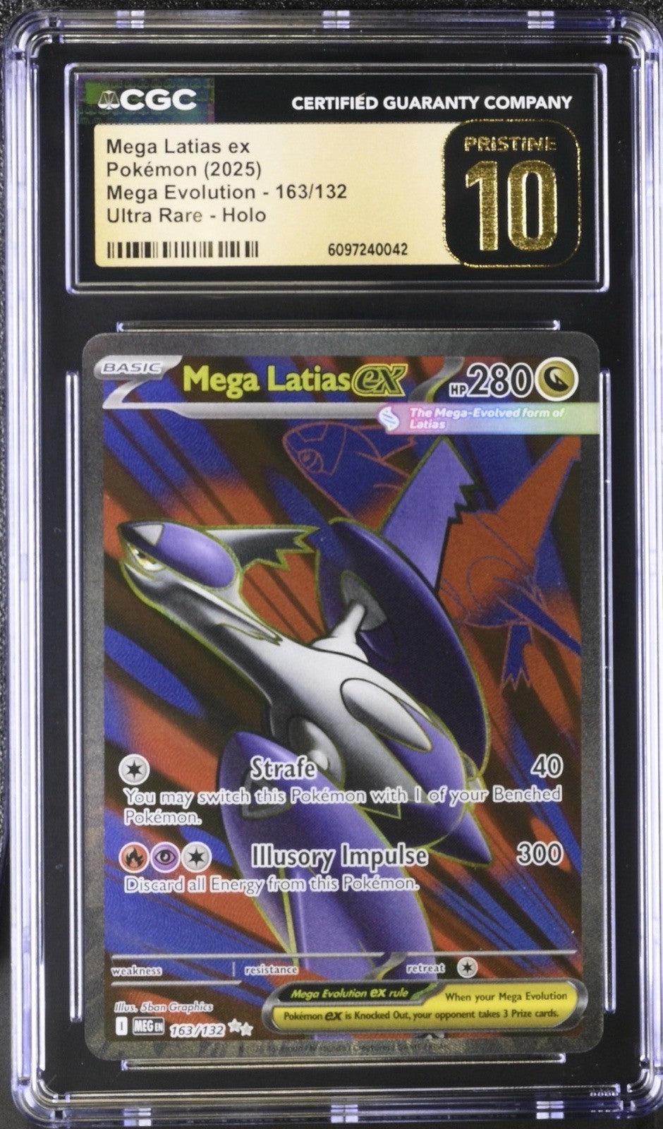 ‼️Mega Latias ex #163 Mega Evolution GRADE 10 PRISTINE GOLD LABEL TOP POP!💨