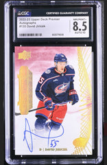 ‼️2022-23 Upper Deck Premier - Rookies David Jiricek #135 Gold Auto 10~POP 1!💨