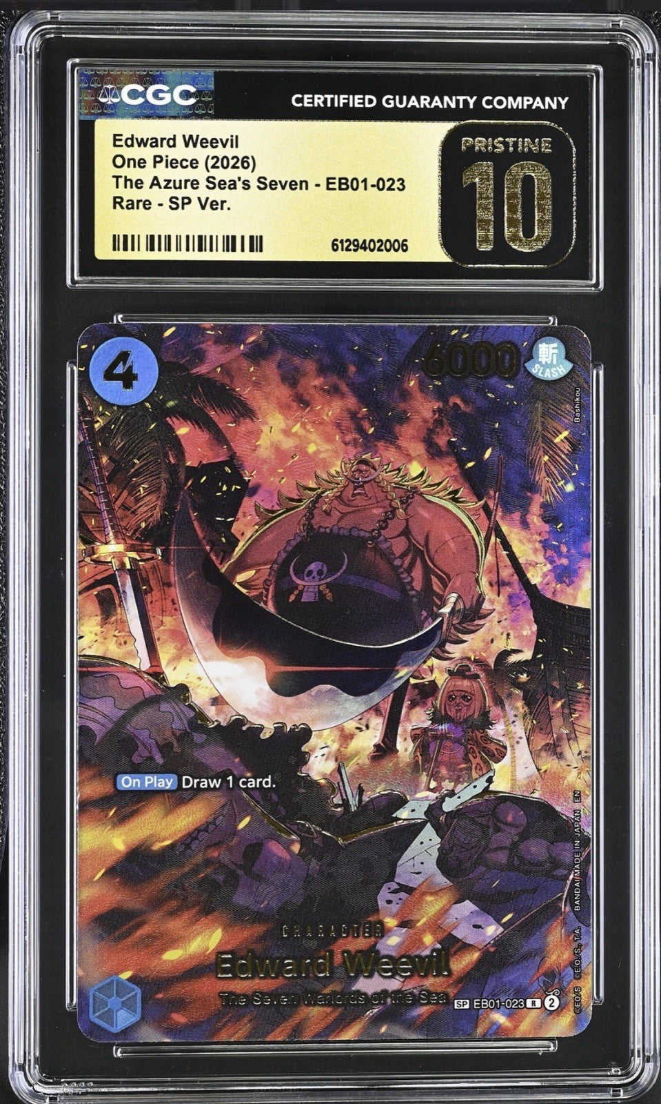 ‼️Edward Weevil EB01-023 Azure Sea's Seven GRADE 10 PRISTINE GOLD LABEL TOP POP