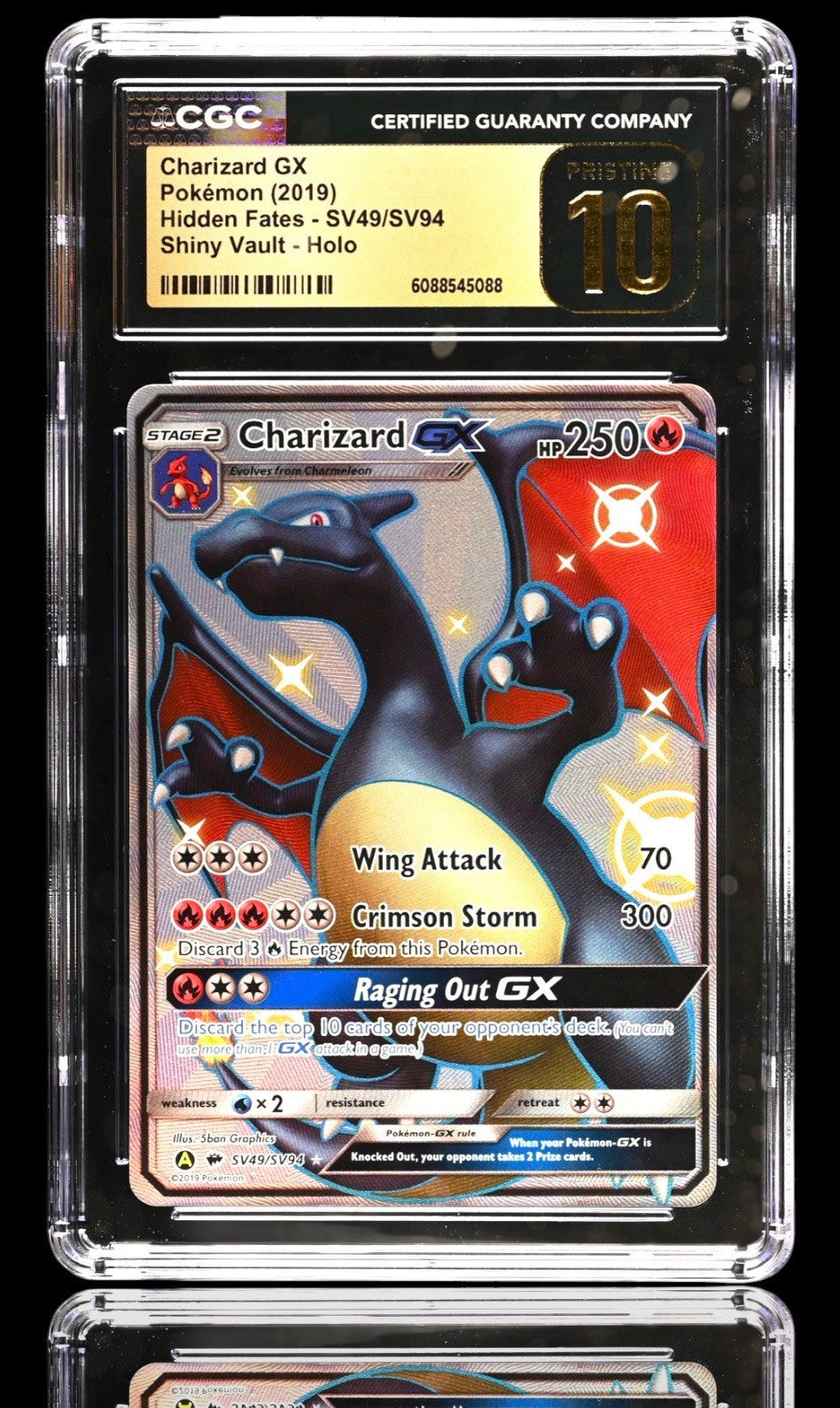 💎 Charizard GX SV49 Hidden Fates Shiny Vault GRADE 10 PRISTINE GOLD LABEL💨