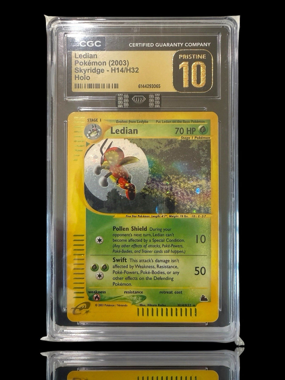 💚 Ledian H14/H32 Skyridge Holo GRADE 10 PRISTINE GOLD LABEL POP 1!💨