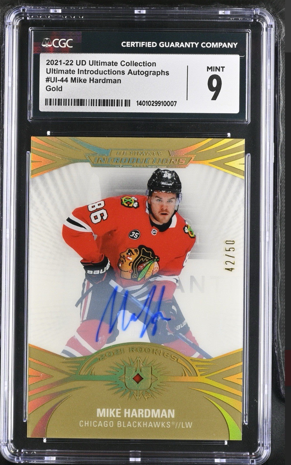 ‼️2021-22 UD Ultimate Collection Introductions Mike Hardman CGC 9~AUTO 10~POP 1