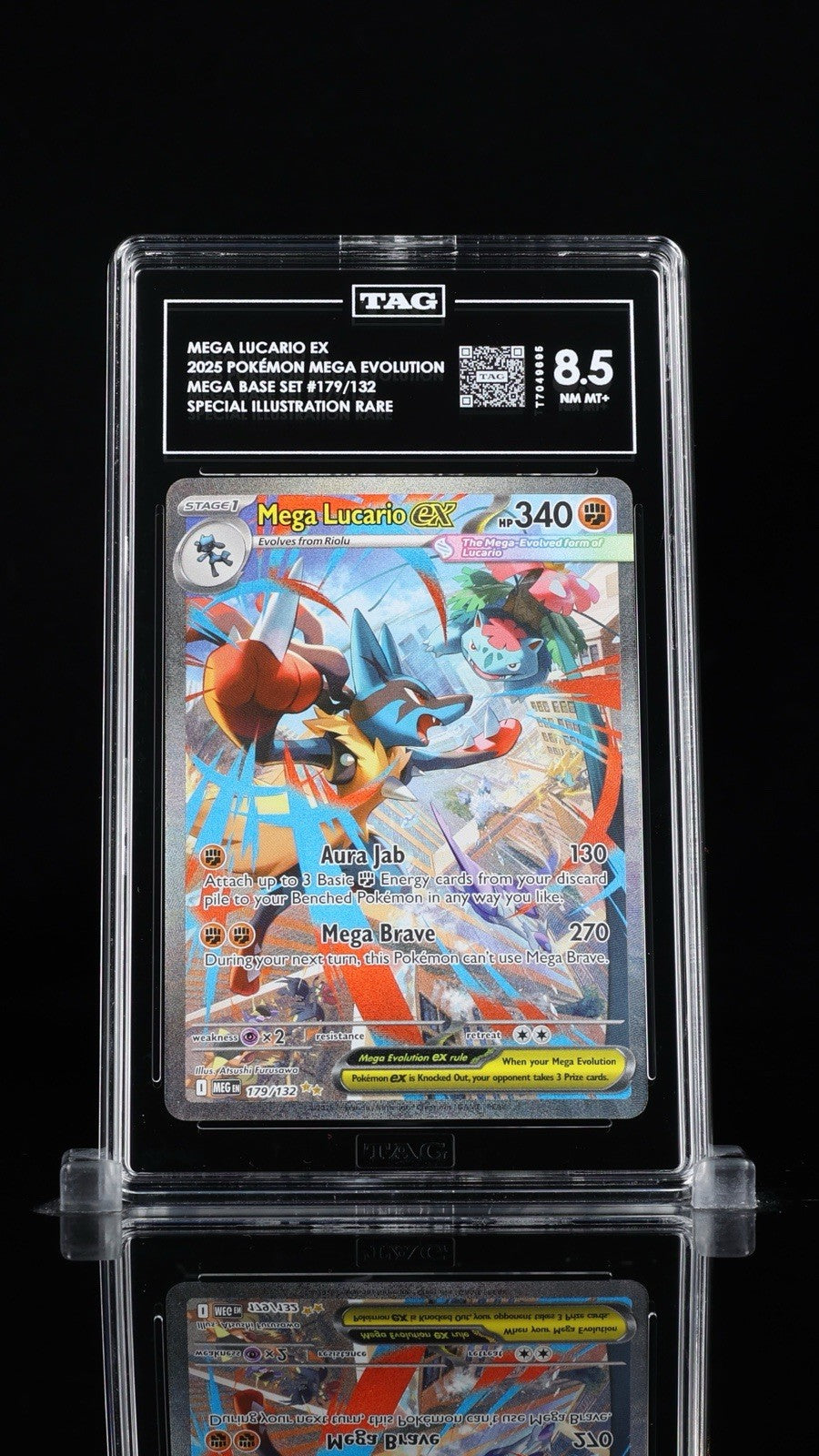 ‼️Mega Lucario ex 179: Mega Evolution Holo GRADE 8.5! SHIPS FAST~SHOOT OFFER!💨