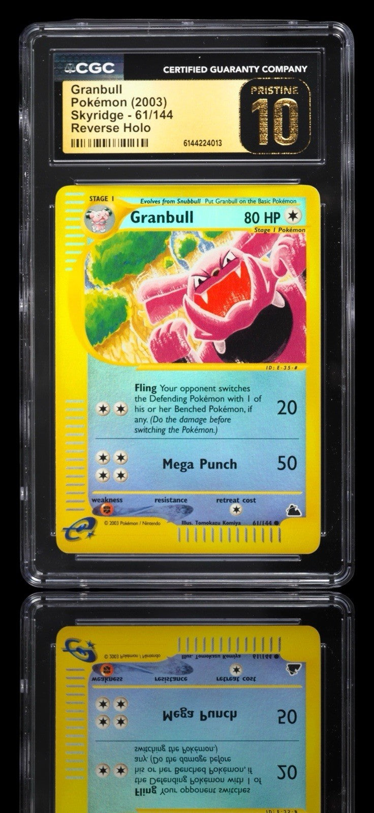 🚨 Granbull #61 Skyridge Reverse Holo PRISTINE 10 GOLD LABEL TOP POP 4!💨