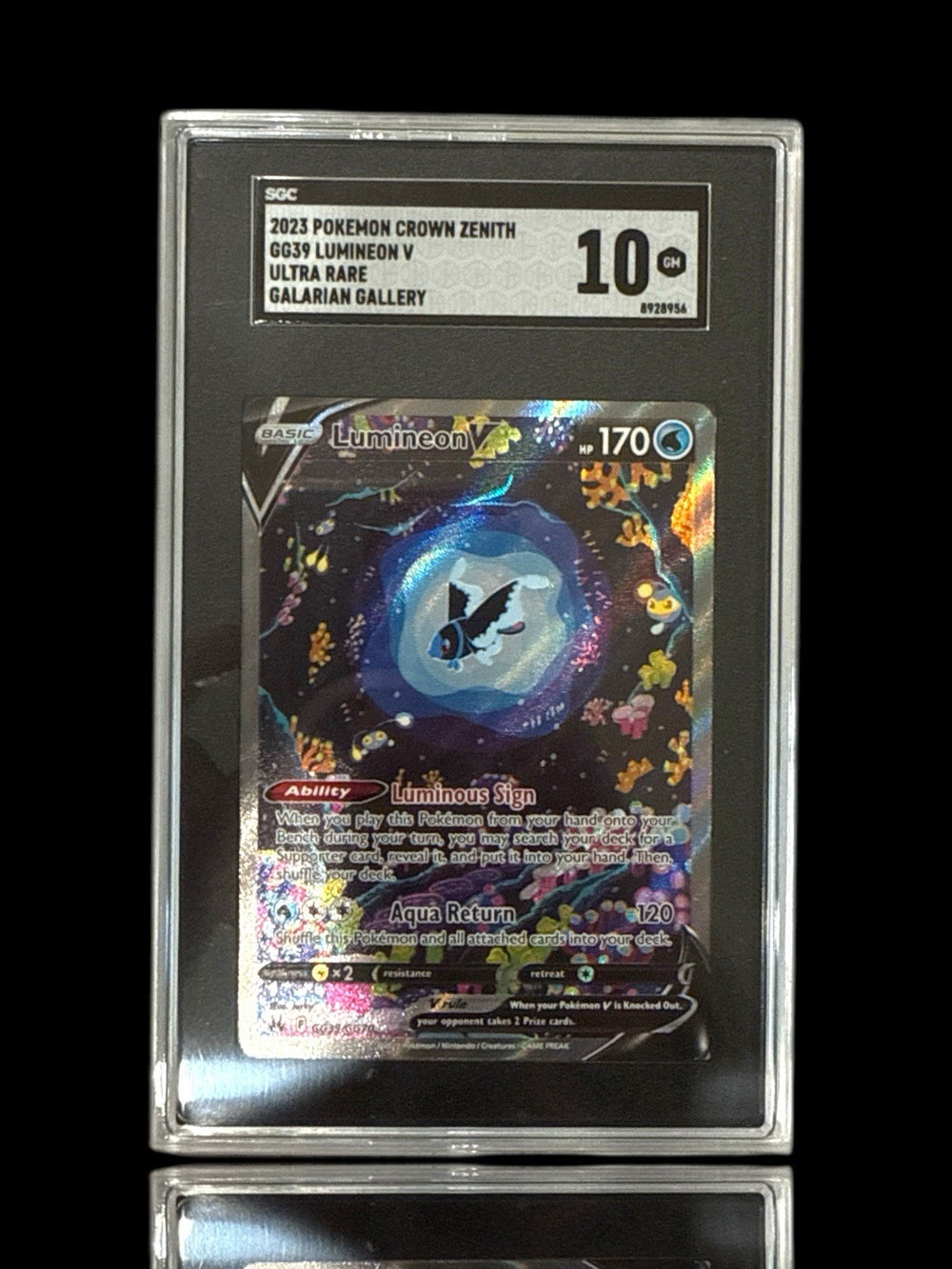 🐟Lumineon V GG39 Crown Zenith: Galarian Gallery GRADE 10! FAST SHIP~SHOOT OFFER