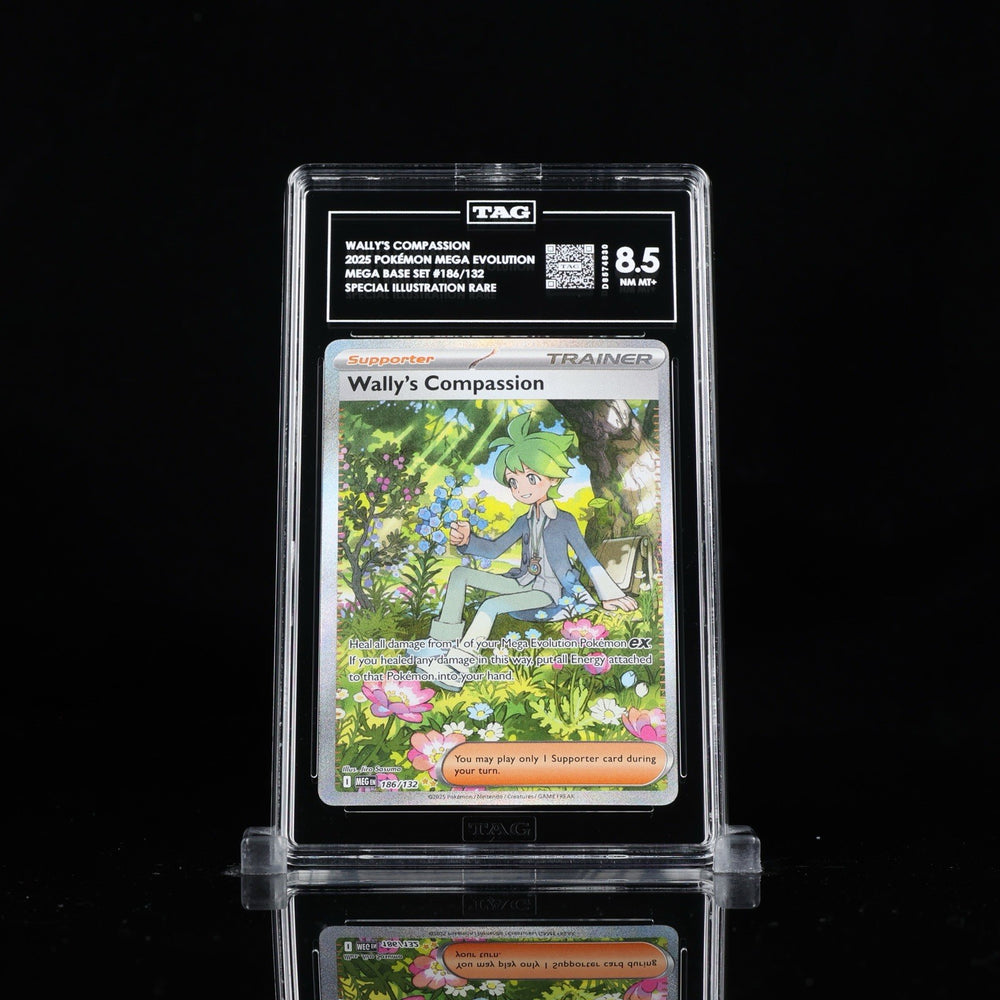 ‼️Wally's Compassion 186/132: Mega Evolution GRADE 8.5! FAST SHIP~SHOOT OFFER💨