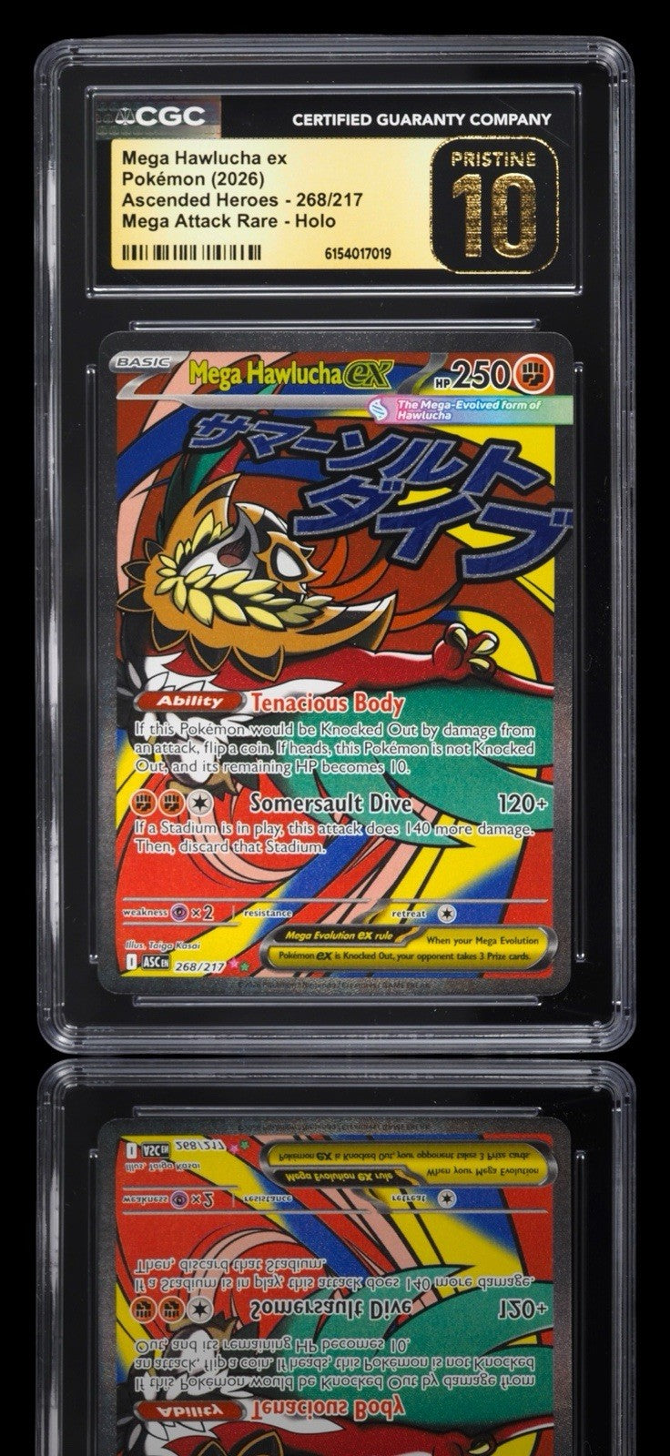 💎 Mega Hawlucha ex 268 Ascended Heroes Holo GRADE 10 PRISTINE GOLD LABEL!💨