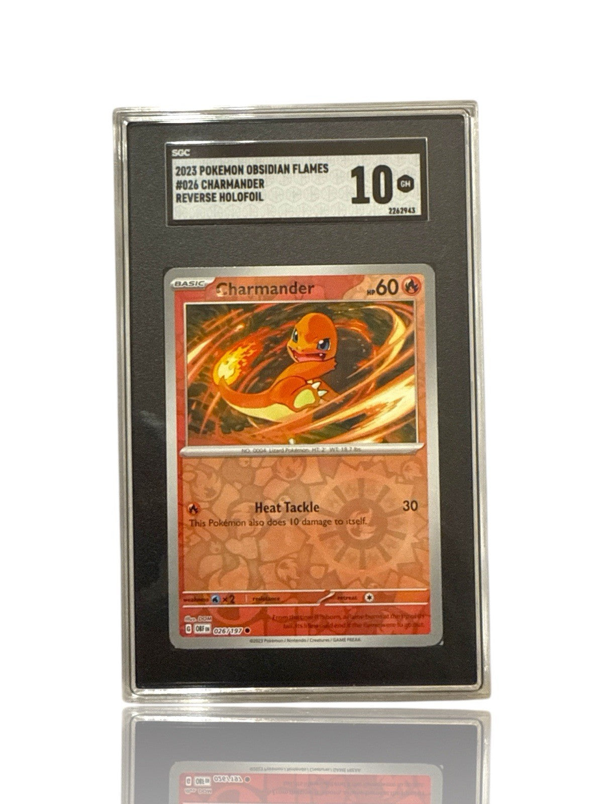 ‼️Pokemon Charmander 026/197: Obsidian Flames Reverse Holo GRADE 10~SHOOT OFFER!