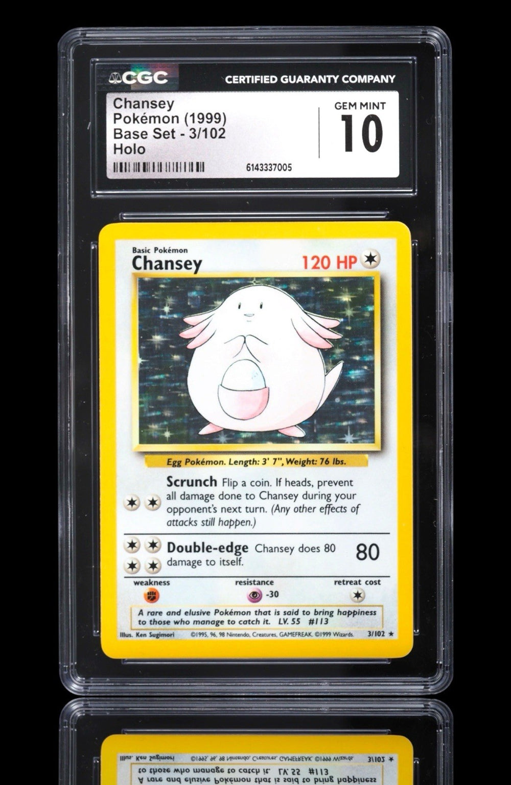 🔥 Chansey 003/102 Pokemon Base Set Holo~ GRADE 10~ FAST SHIP SHOOT OFFER💨