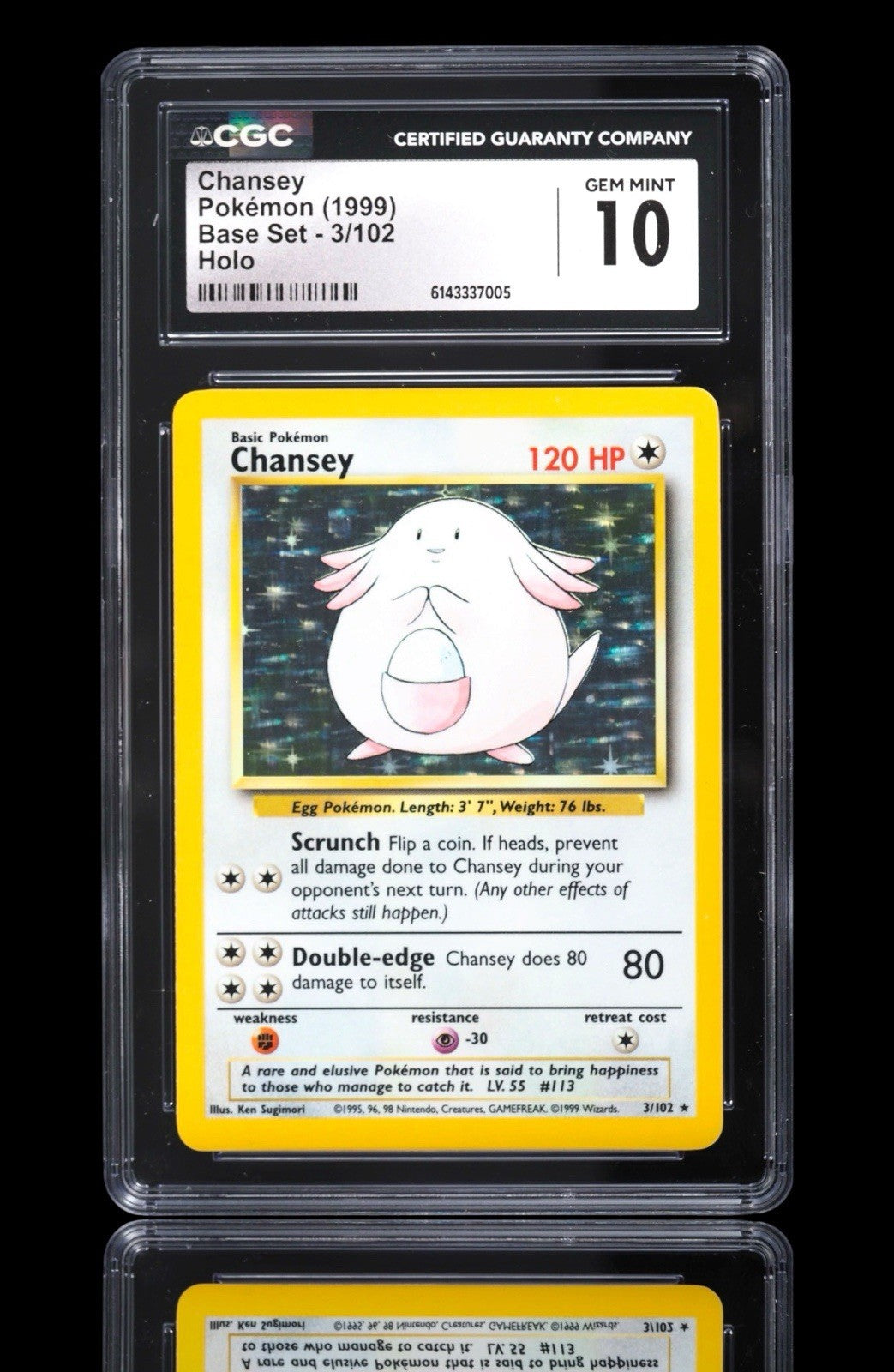 🔥 Chansey 003/102 Pokemon Base Set Holo~ GRADE 10~ FAST SHIP SHOOT OFFER💨