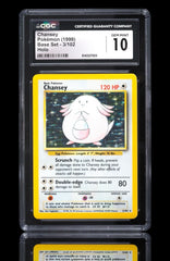 🔥 Chansey 003/102 Pokemon Base Set Holo~ GRADE 10~ FAST SHIP SHOOT OFFER💨