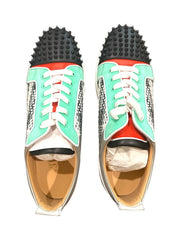 Christian Louboutin Louis Junior Spikes Orlato Flat Blue Low Top Sneaker 47~13