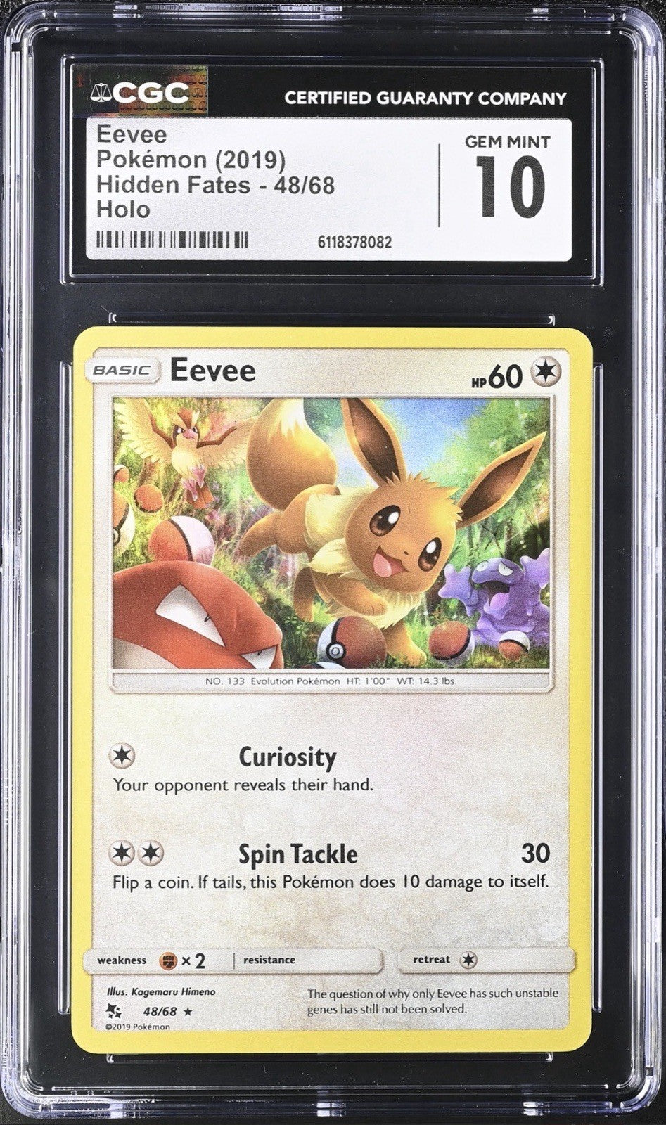 💎 Eevee 48/68 POKEMON Hidden Fates Holo GRADE 10! LOW POP~ SHOOT OFFER💨
