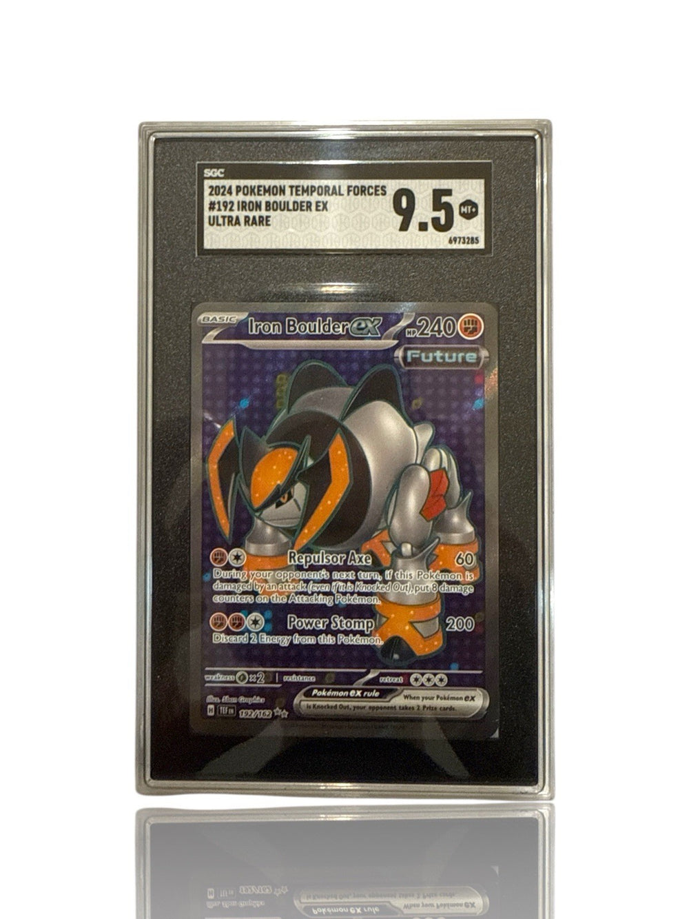 ‼️Pokemon Iron Boulder ex 192/162: Temporal Forces Holo GRADE 9.5! FAST SHIP!💨